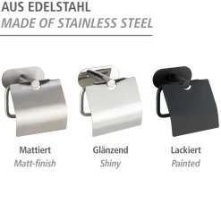 Toilettenpapierhalter mit Deckel OreaMatt Turbo-Lock Edelstahl
