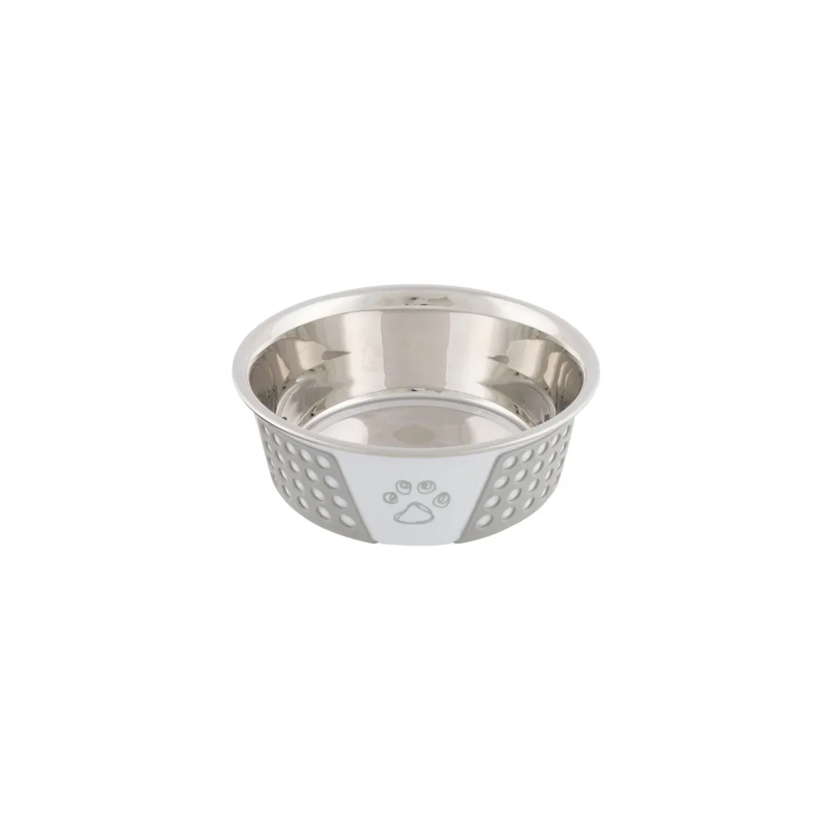 TrixieNapf Edelstahl Silikon weiß/gr 0,75l/17 cm
