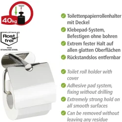 Turbo-Loc WC-papierhalter m/D OreaShine