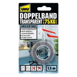 UHUDoppelband transparent 1,5 m