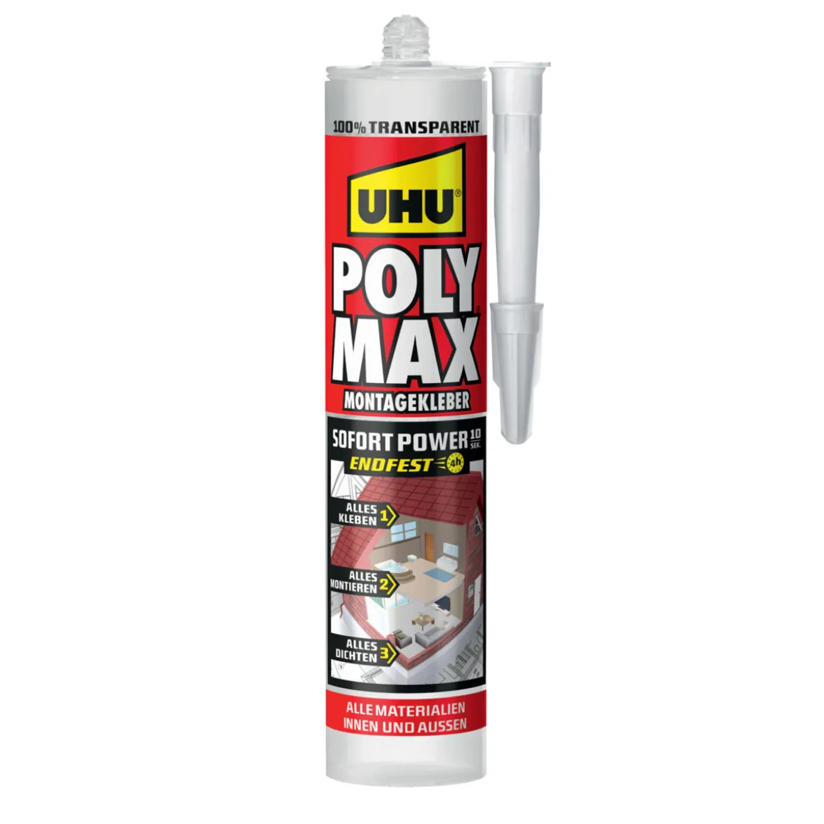UHUMontagekleber Poly Max Sofort Power transparent 300 g