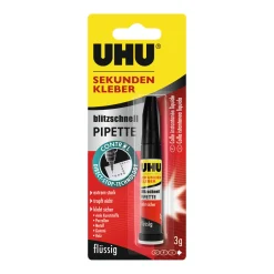 UHUSekundenkleber „blitzschnell flüssig“, 3 g