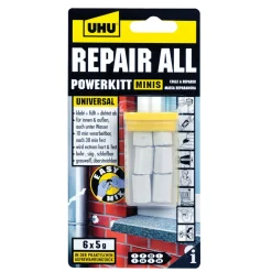 UHUZwei-Komponenten-Klebstoff repair all powerkitt minis 6 x 5 g