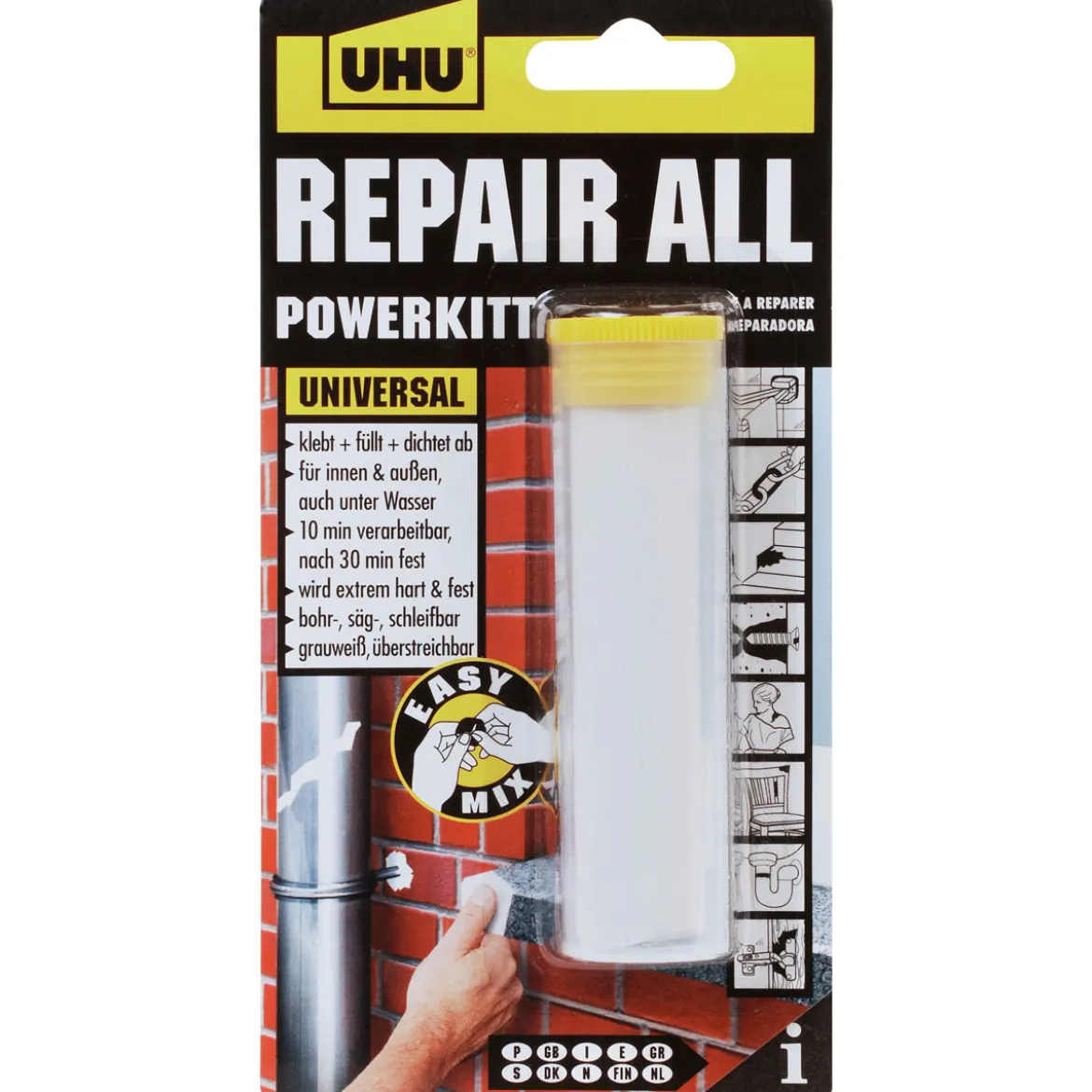 UHUZwei-Komponenten-Klebstoff repair all powerkitt 60 g