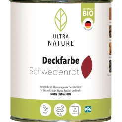 Ultra Nature Deckfarbe Schwedenrot 0,75 L