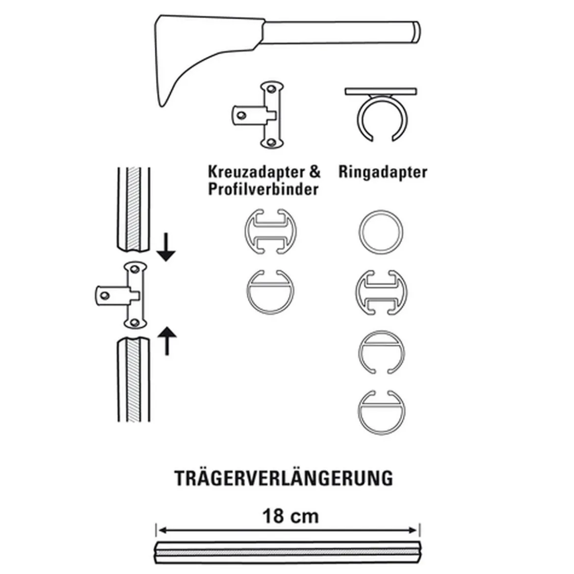 Univers-Träger 1+2lf DM 20 edelst.-optik
