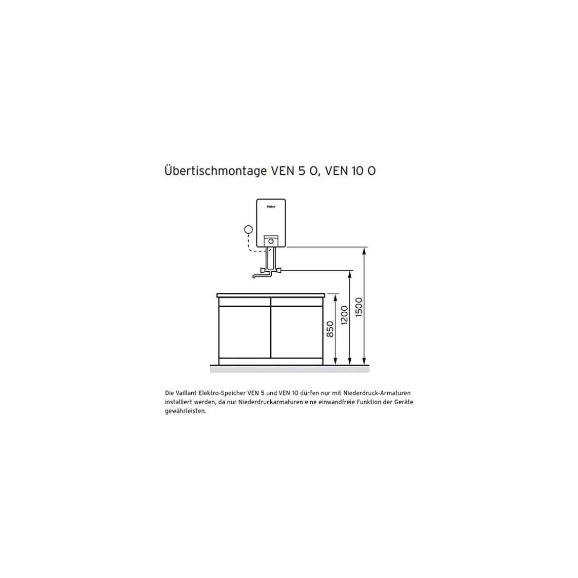 Untertischgeraet 5l Vaillant eloSTORplus VEN 5/7U