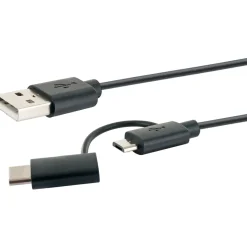 USB 3.1 A-kabel C St./2.0 Micro B St -2.0 A St. 1m sw