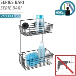 Vacuum-Loc Wandregal 2 Eta. Bari schwarz