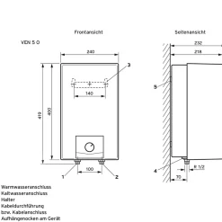 Vaillant Uebertischspeicher 5 LiterVEN5/7O