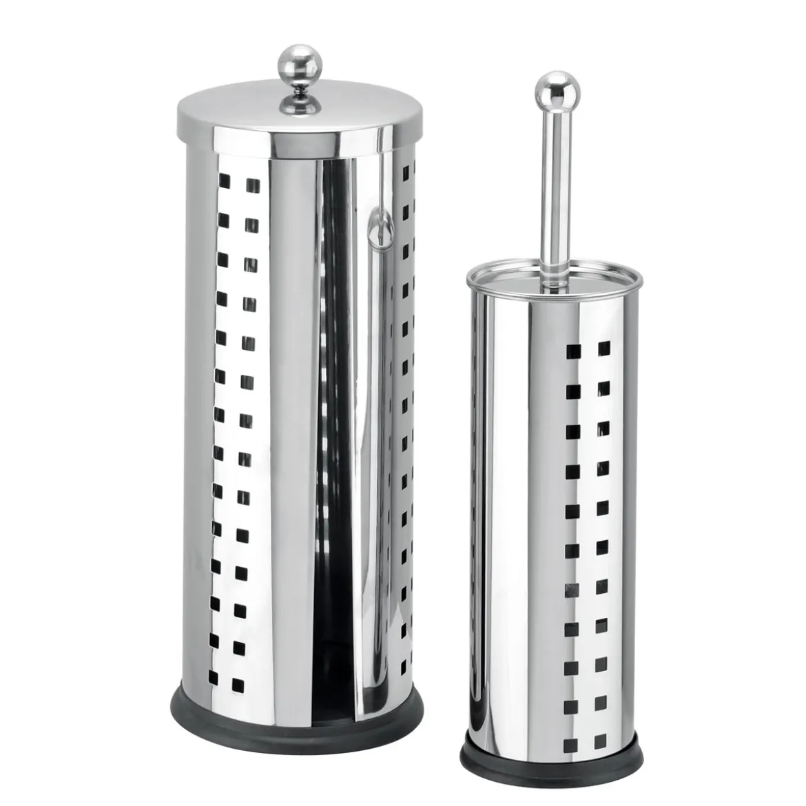 Valblue Ersatzrollenhalter und WC-Bürstengarnitur silber