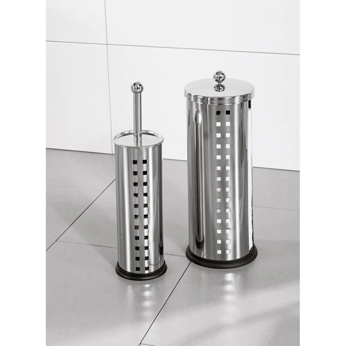 Valblue Ersatzrollenhalter und WC-Bürstengarnitur silber