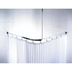 Valblue Universal-Vorhangschiene Bruck, ca. 90x90x90 cm, Farbe: Chromfarben glänzend