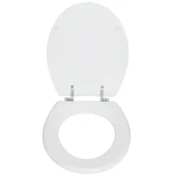 Valblue WC-Sitz Easy 2.0 weiss, MDF-Holzkern, Metallscharniere verchromt