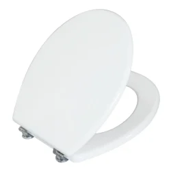 Valblue WC-Sitz Easy 2.0 weiss, MDF-Holzkern, Metallscharniere verchromt