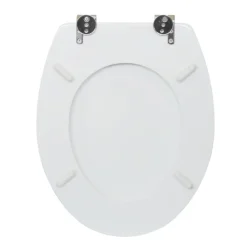 Valblue WC-Sitz Easy 2.0 weiss, MDF-Holzkern, Metallscharniere verchromt