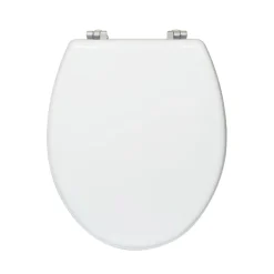 Valblue WC-Sitz Easy 2.0 weiss, MDF-Holzkern, Metallscharniere verchromt