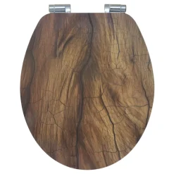 Valblue WC-Sitz Wood MDF-Holzkern Absenkautomatik Metallscharniere verchromt