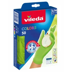 Vileda Nitril Handschuhe Colors S/M Pink/Grün 50 Stück