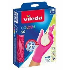 Vileda Nitril Handschuhe Colors S/M Pink/Grün 50 Stück