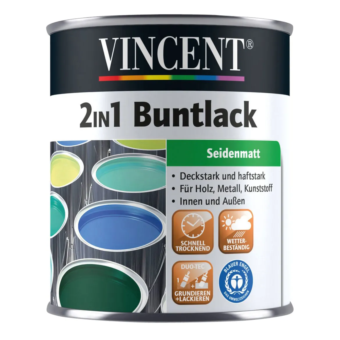 Vincent 2in1 Buntlack Hellelfenbein seidenmatt 750 ml