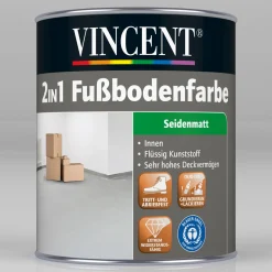 Vincent 2in1 Fußbodenfarbe RAL 7023 Betongrau 2,5 L