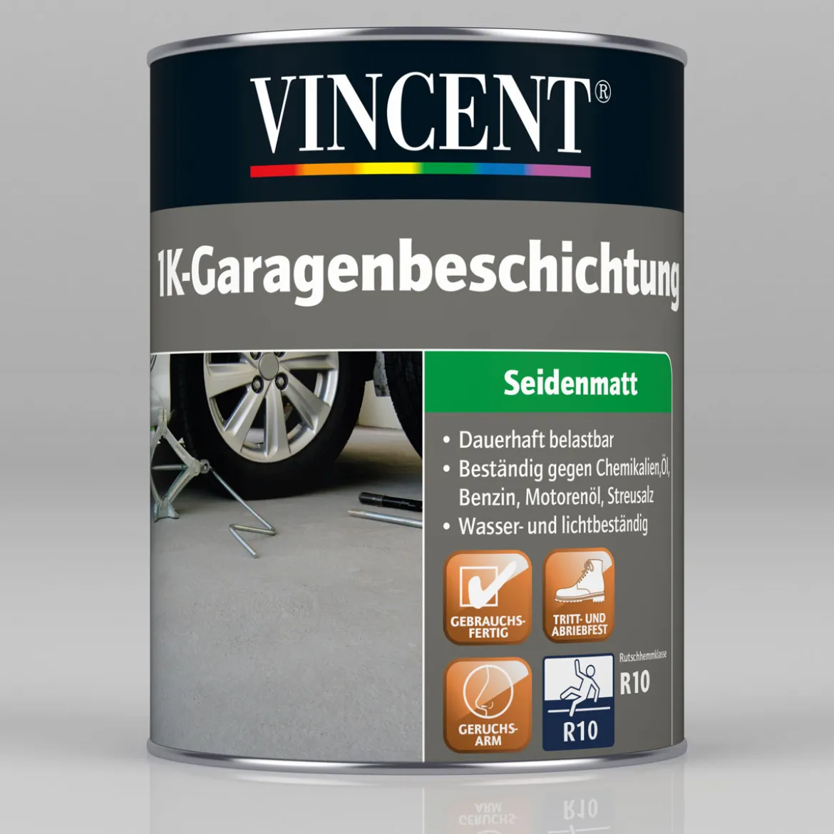 Vincent 1K-Garagen-Beschichtung silbergrau 2,5 L