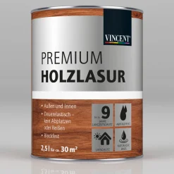 Vincent Premium Holzlasur Teak 2,5 L