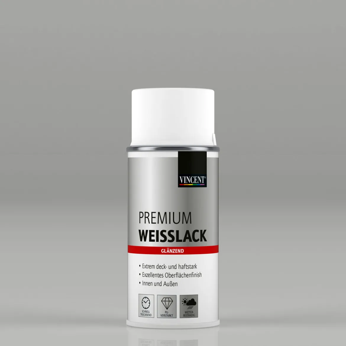 Vincent Premium Weißlack Brilliantweiß glänzend 150 ml