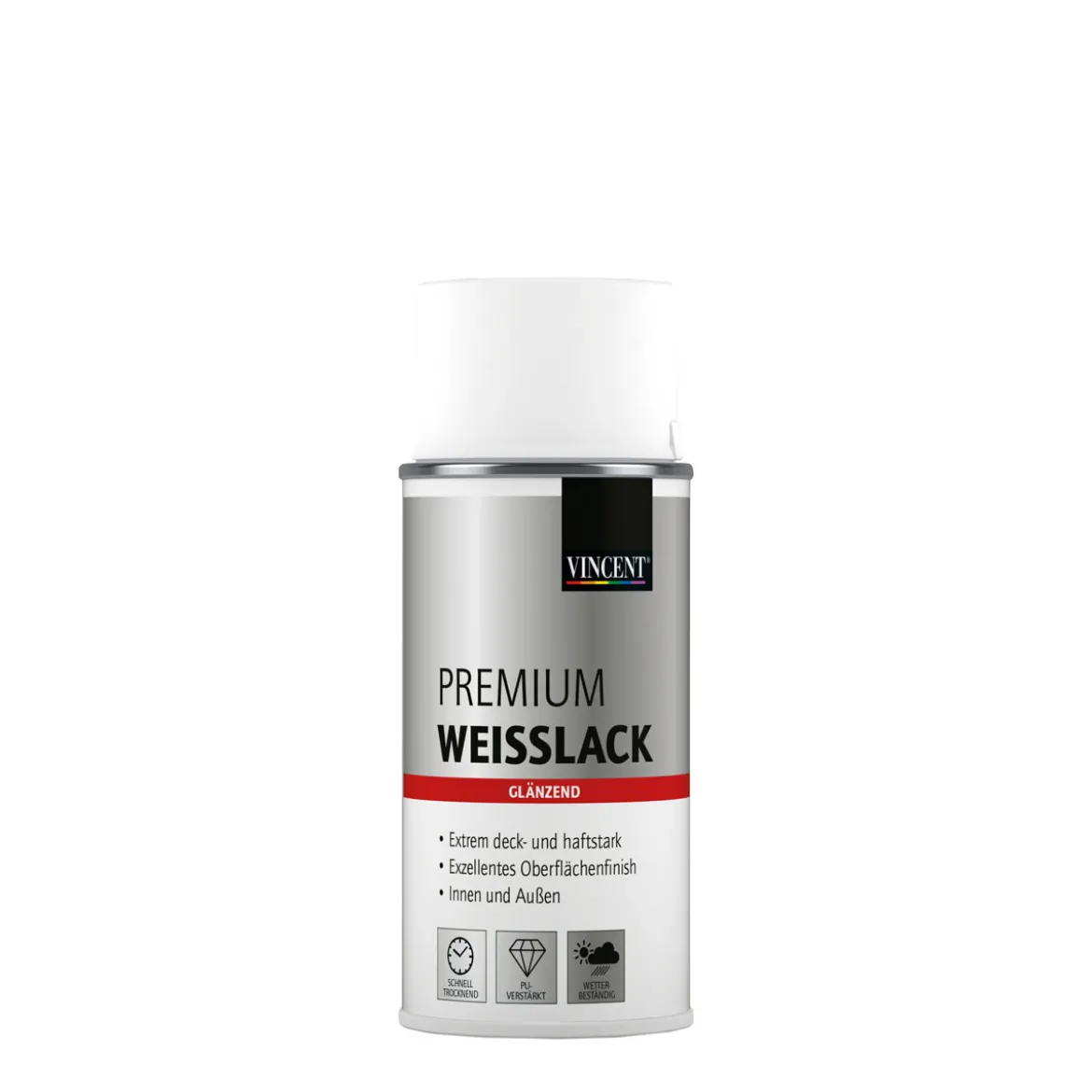 Vincent Premium Weißlack Brilliantweiß glänzend 150 ml