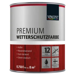 Vincent Premium Wetterschutzfarbe Anthrazit 0,75 L