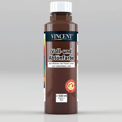 Vincent Voll- und Abtönfarbe dunkelbraun 0,5 L