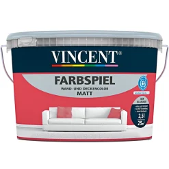 Vincent Wand- und Deckenfarbe Farbspiel Rubina matt 2,5 L