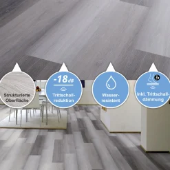 Vinyl SPC Eiche Grauwald 1220 x 181 x 4,5mm