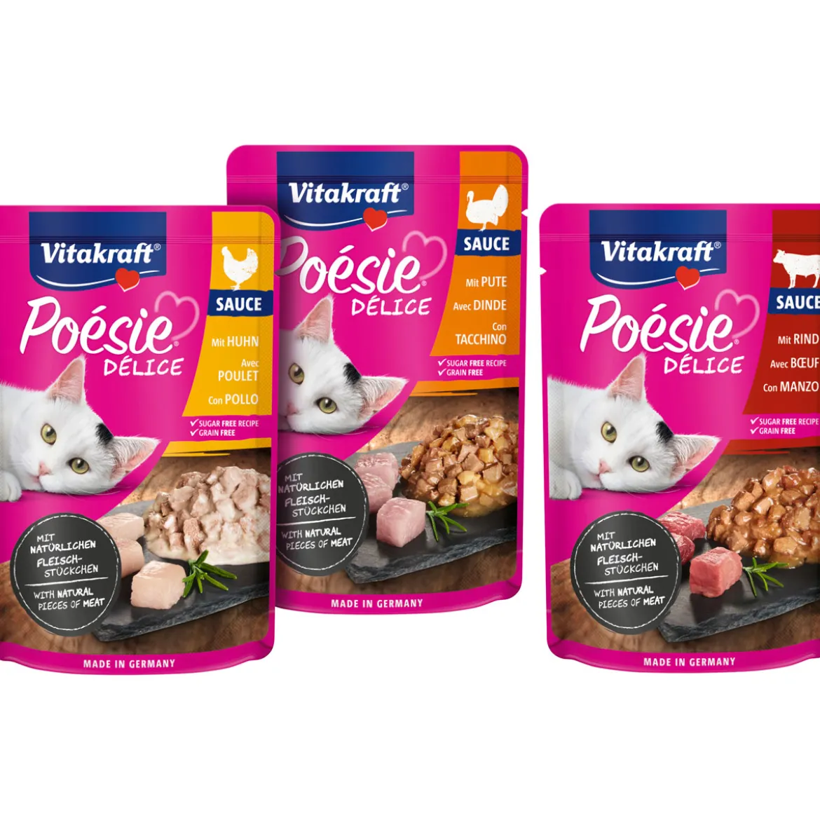 VitakraftPoesie DeliSauce Multipack Fleisch 6 x 85g