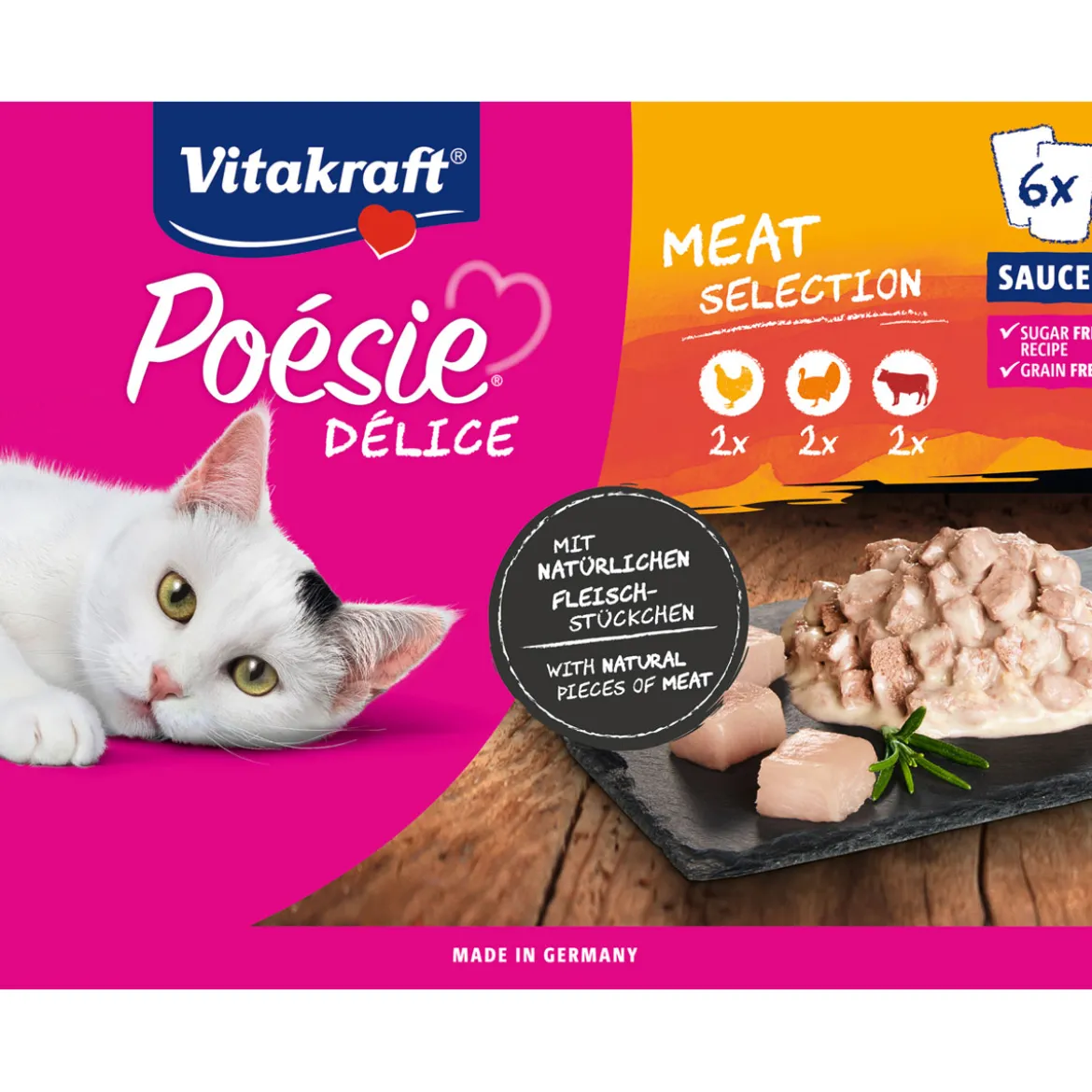 VitakraftPoesie DeliSauce Multipack Fleisch 6 x 85g