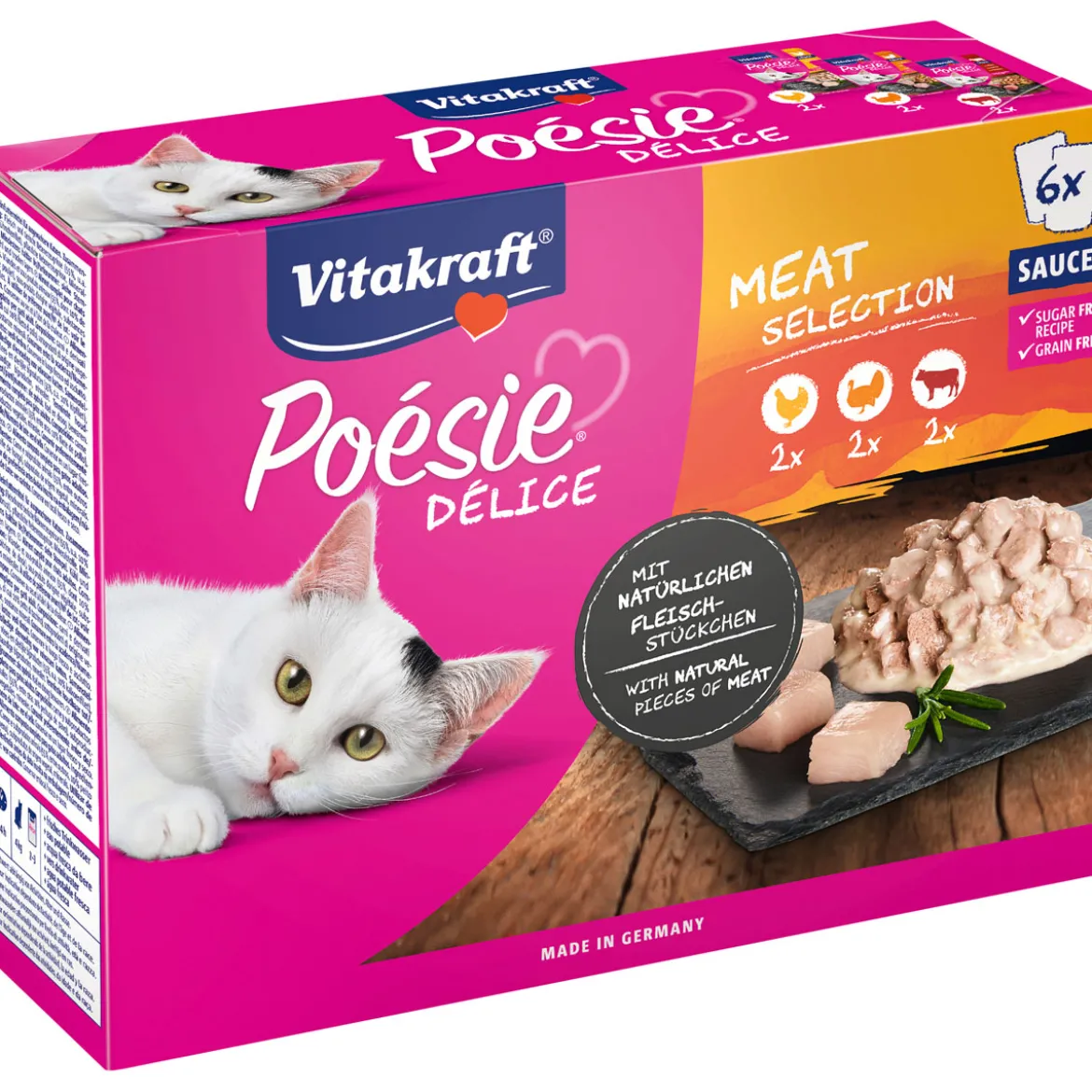 VitakraftPoesie DeliSauce Multipack Fleisch 6 x 85g