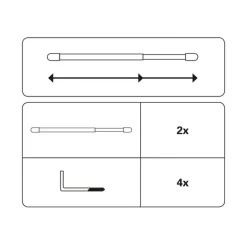 Vitragestange extra braun 60 cm