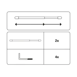 Vitragestange extra chrom 60 cm