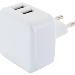 230 V Ladeadapter 2xUSB 2,4 A weiss