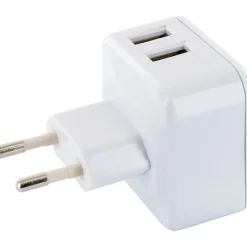 230 V Ladeadapter 2xUSB 2,4 A weiss