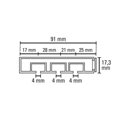 Vorhangschiene GE 3 180cm weiß