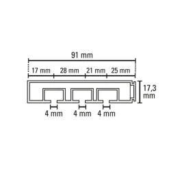 Vorhangschiene GE 3 120cm weiß
