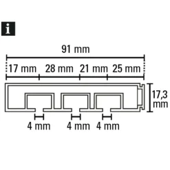 Vorhangschiene GE 3 120cm weiß