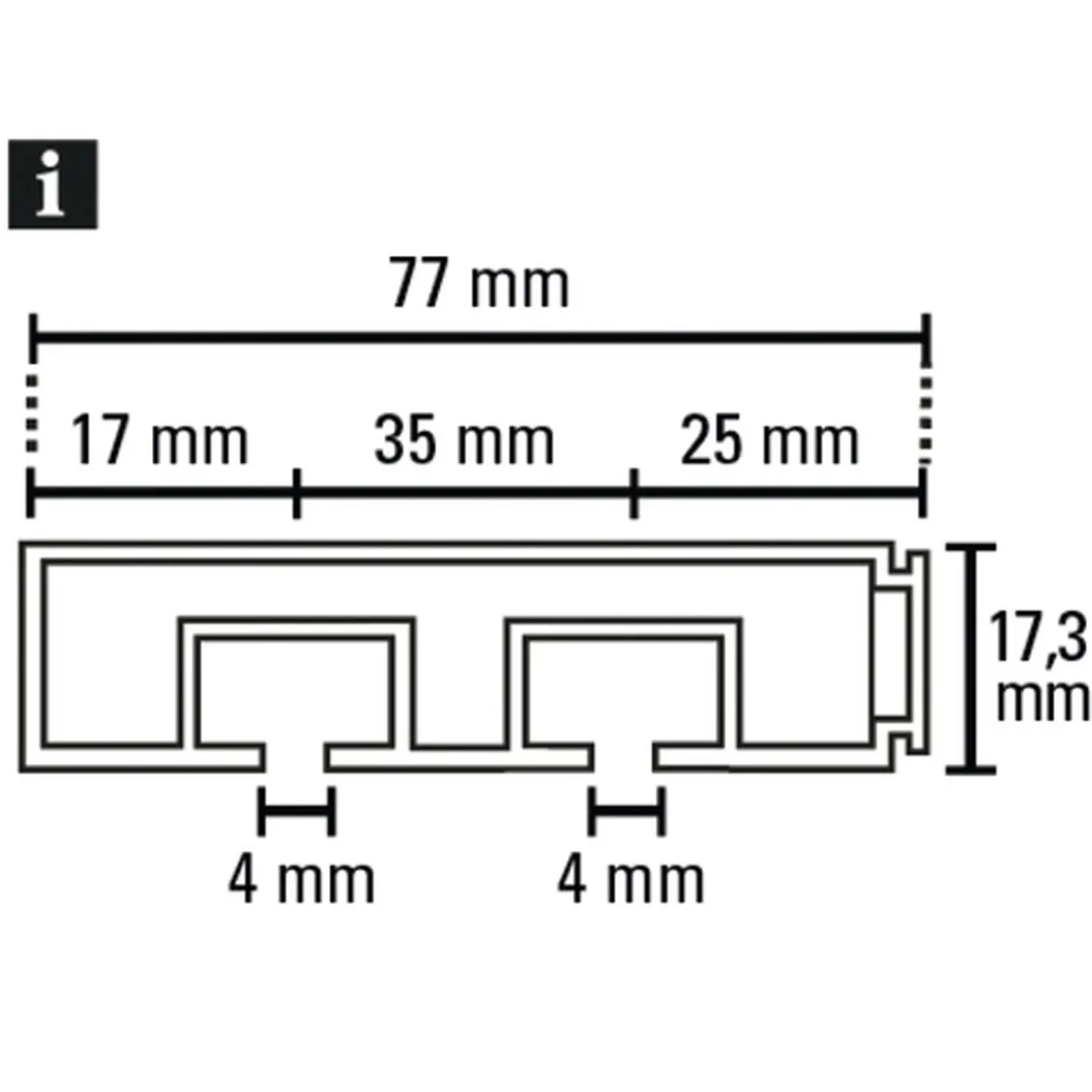 Vorhangschiene GE 2 210cm weiß