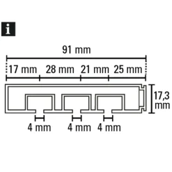 Vorhangschiene GE 3 250cm weiß