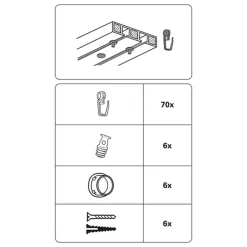 Vorhangschienen-Zubeh.-Set 250 cm