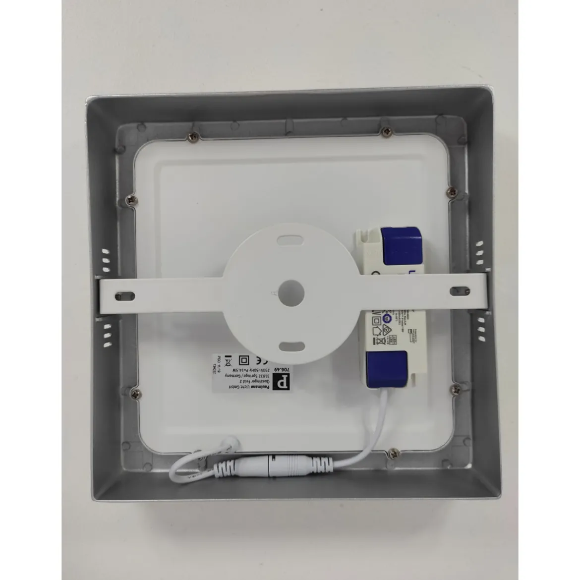 WallCeiling Lunar LED-Panel 225x225 mm15,4W 230V Chrom matt Alu