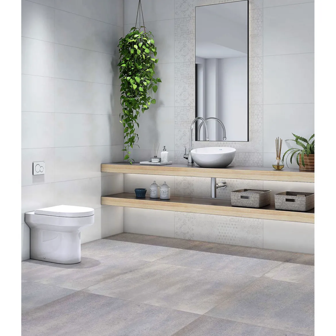 Wandfliese Ella grau Strutur matt 30x60x0,7 cm