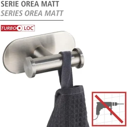 Wandhaken Duo Orea Matt Turbo-LockEdelstahl